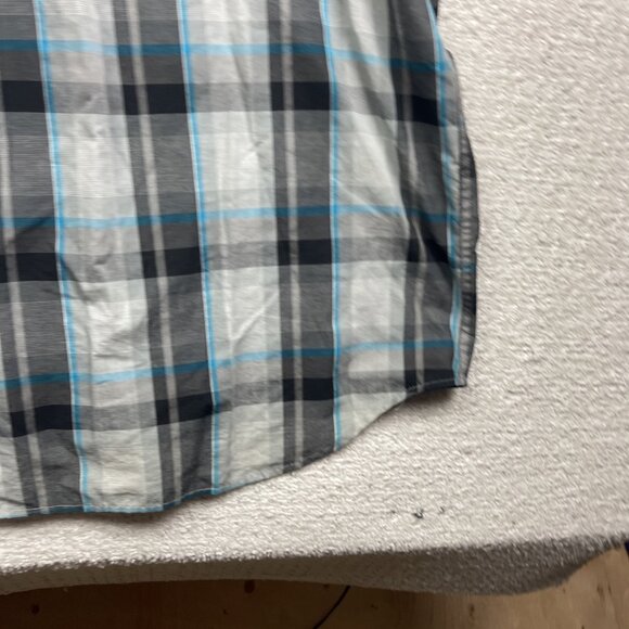 Y2K Hurley Shirt Mens XXL Light Grey / Blue Button Up Skater Surfer Beach Casual - Picture 14 of 15